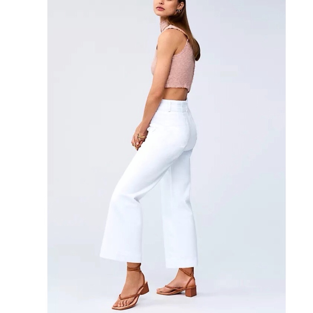 Anthropologie Pilcro Cropped Wide-Leg Jeans White 29